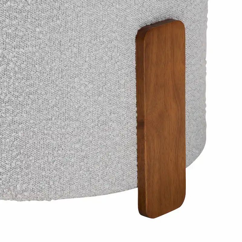 Finlay Contemporary Japandi Boucle Upholstered Wood Ottoman 12