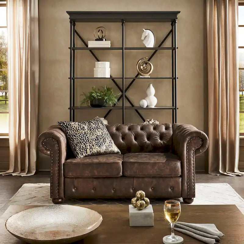 iNSPIRE Q Artisan Knightsbridge Tufted Chesterfield Loveseat 2