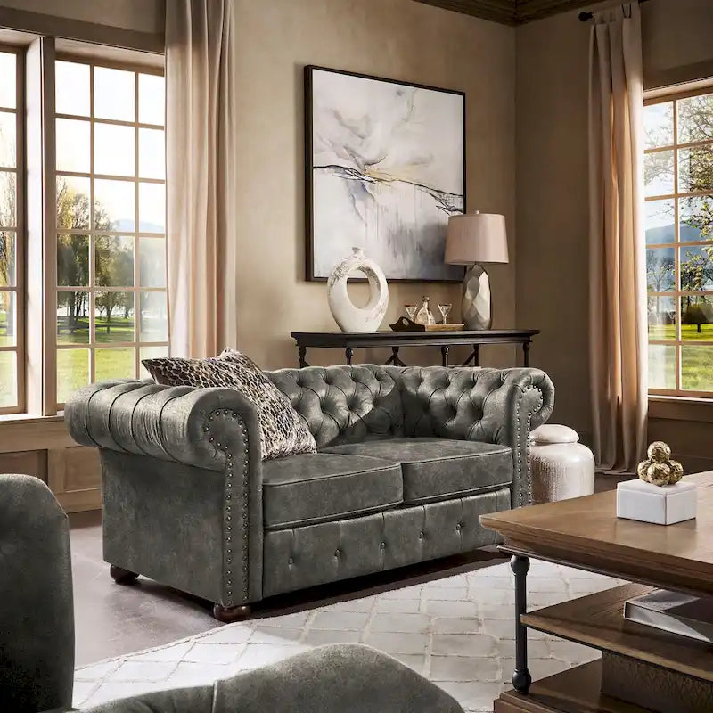 iNSPIRE Q Artisan Knightsbridge Tufted Chesterfield Loveseat 3