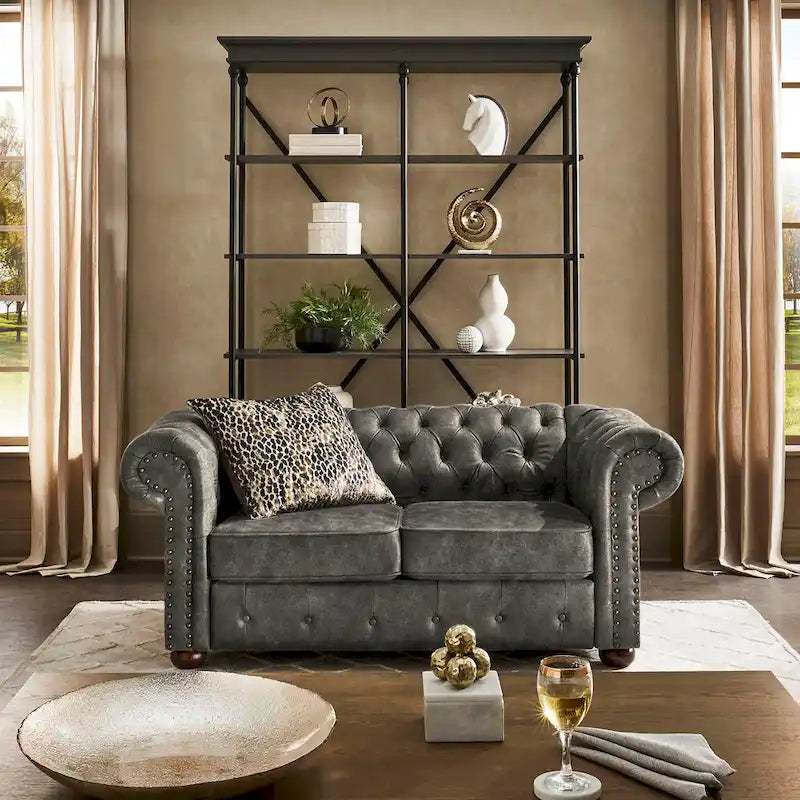 iNSPIRE Q Artisan Knightsbridge Tufted Chesterfield Loveseat 4