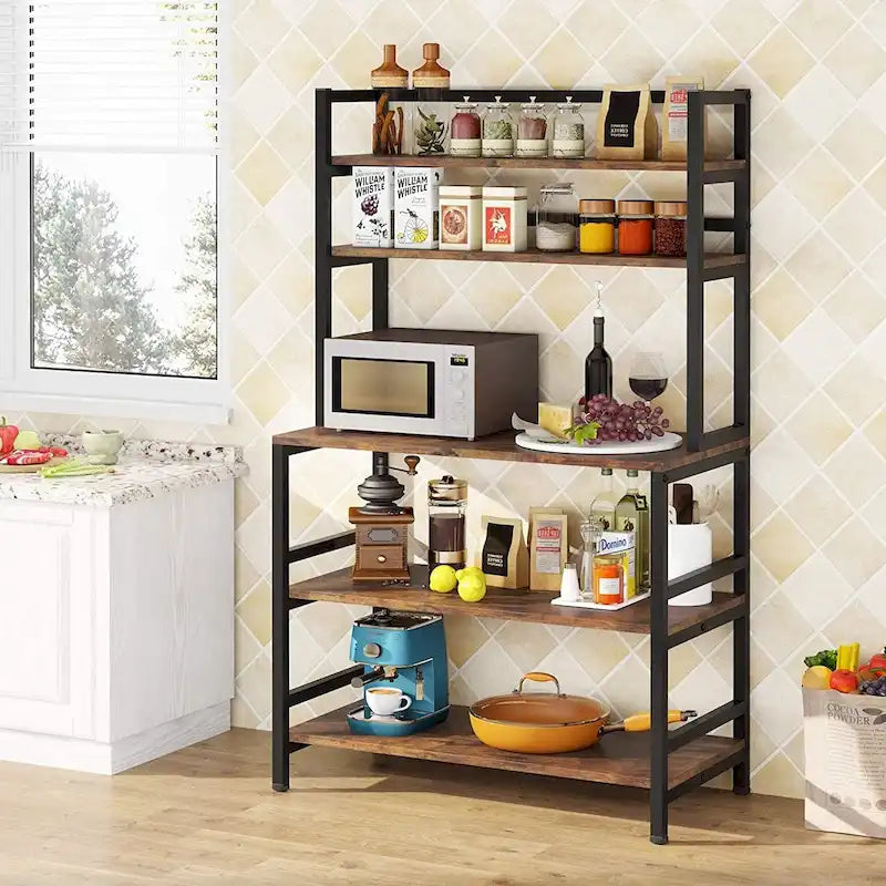 5-Tier Kitchen Baker's Rack with Storage - Microwave Oven Cart 22