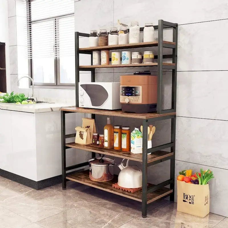 5-Tier Kitchen Baker's Rack with Storage - Microwave Oven Cart 2