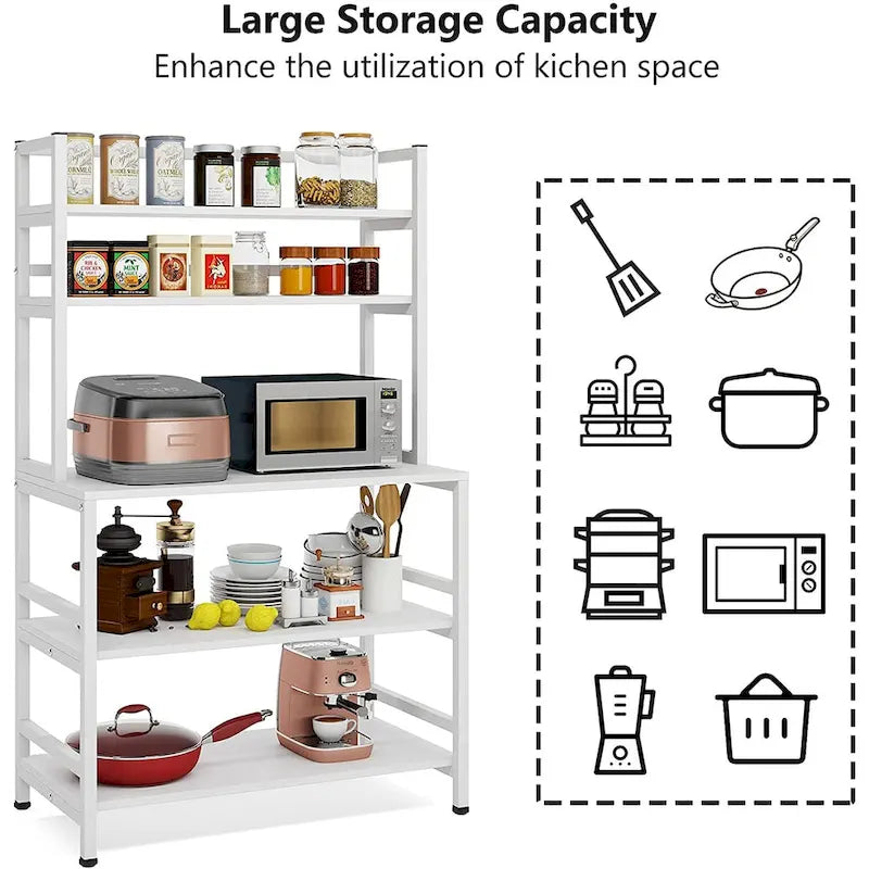 5-Tier Kitchen Baker's Rack with Storage - Microwave Oven Cart 7