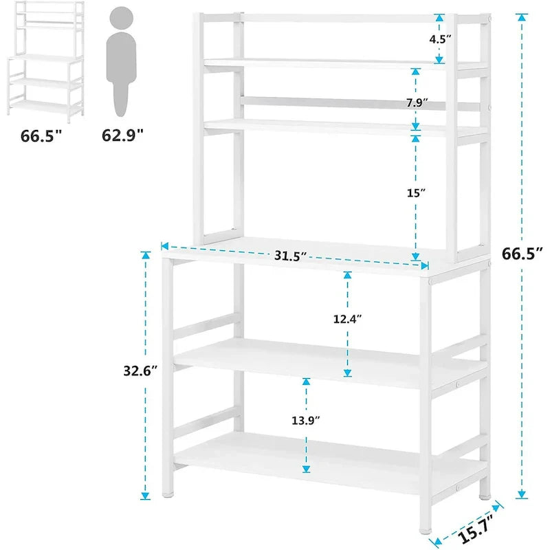 5-Tier Kitchen Baker's Rack with Storage - Microwave Oven Cart 9