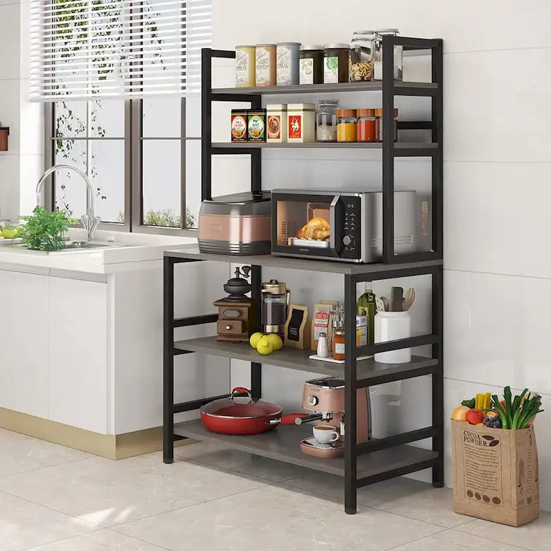 5-Tier Kitchen Baker's Rack with Storage - Microwave Oven Cart 10