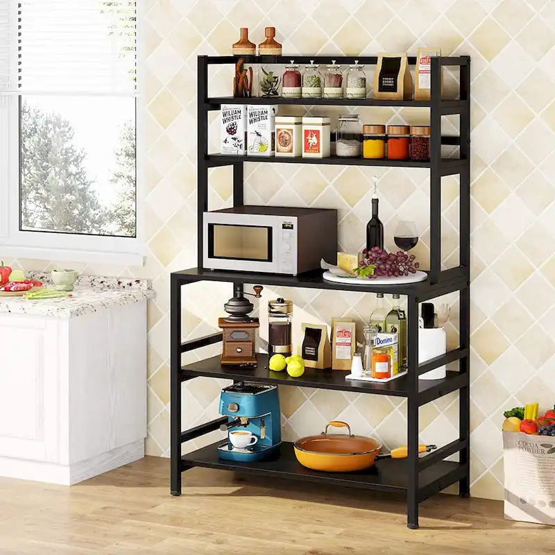 5-Tier Kitchen Baker's Rack with Storage - Microwave Oven Cart 14
