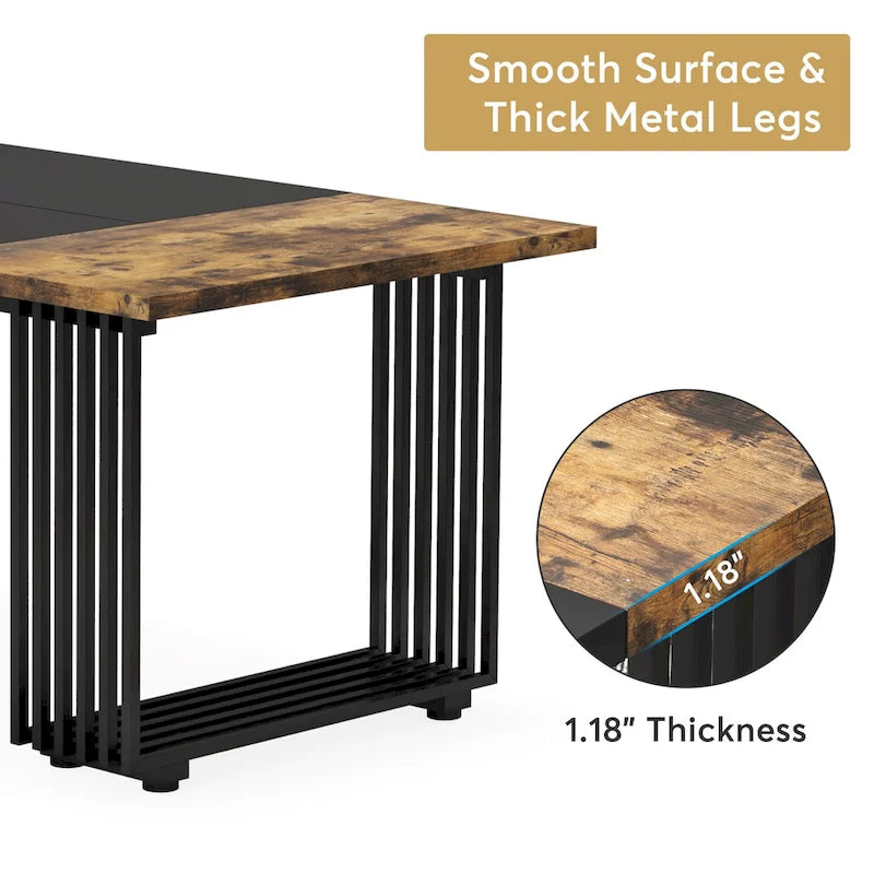 Contemporary 70.8-Inch White Dining Table for 6-8 Guests 19