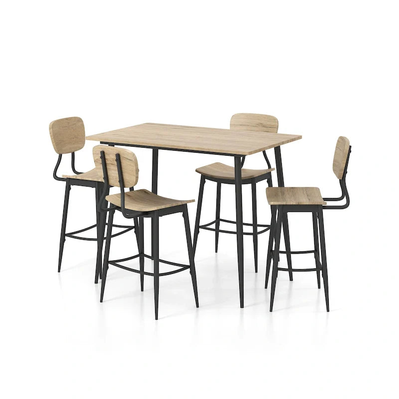 Cairo 5-Piece Counter Height Dining Table Set in Industrial Metal by Furniture of America 14