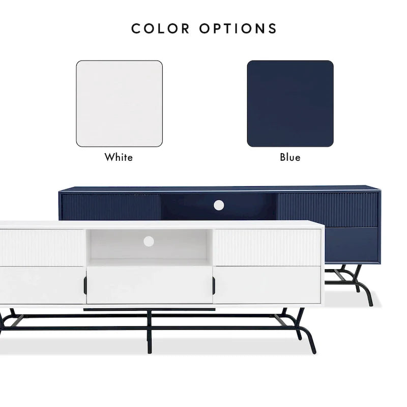 Denhour DH BASIC 60-Inch Modern Media Cabinet TV Stand with 3 Drawers and Cable Management Hole 3