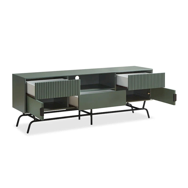 Denhour DH BASIC 60-Inch Modern Media Cabinet TV Stand with 3 Drawers and Cable Management Hole 9