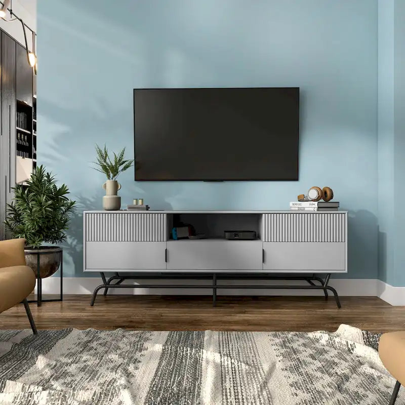 Denhour DH BASIC 60-Inch Modern Media Cabinet TV Stand with 3 Drawers and Cable Management Hole 11