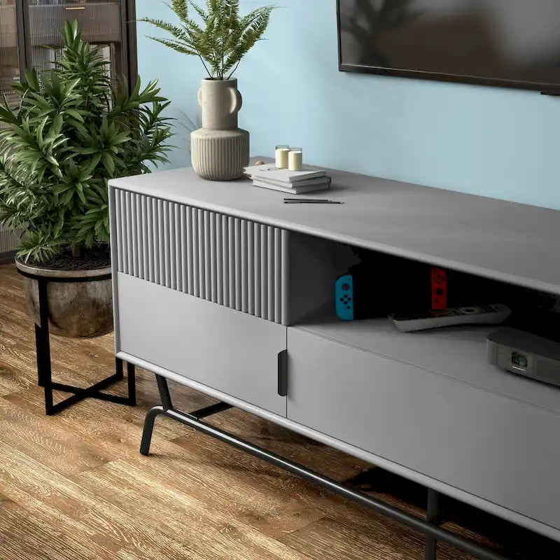 Denhour DH BASIC 60-Inch Modern Media Cabinet TV Stand with 3 Drawers and Cable Management Hole 13