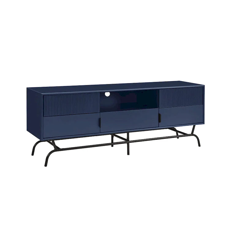 Denhour DH BASIC 60-Inch Modern Media Cabinet TV Stand with 3 Drawers and Cable Management Hole 22