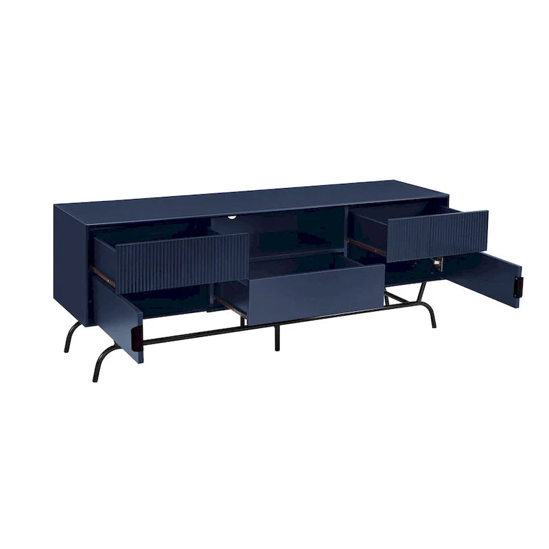 Denhour DH BASIC 60-Inch Modern Media Cabinet TV Stand with 3 Drawers and Cable Management Hole 24
