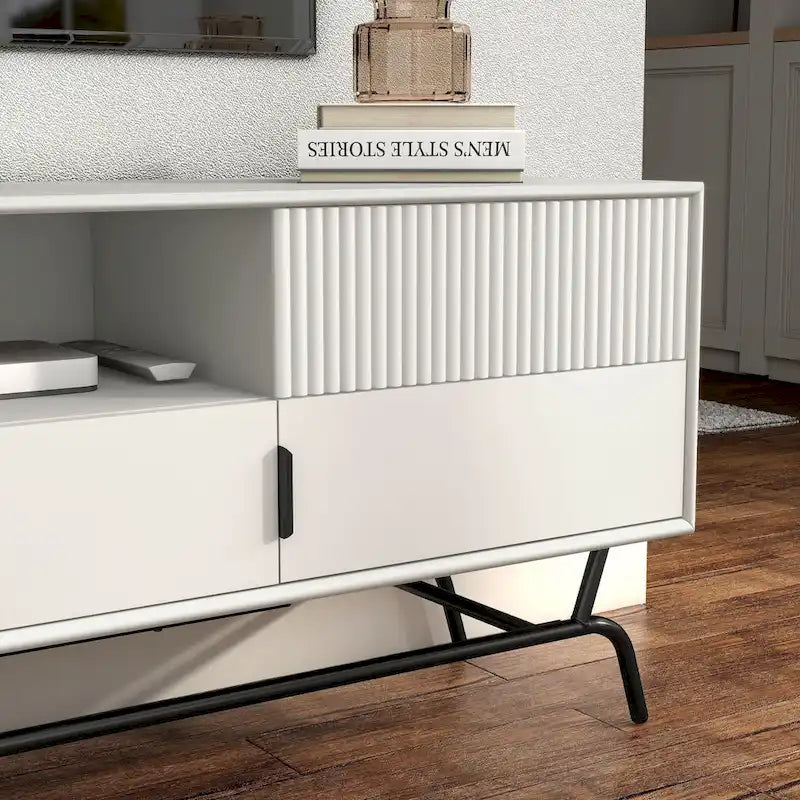 Denhour DH BASIC 60-Inch Modern Media Cabinet TV Stand with 3 Drawers and Cable Management Hole 29