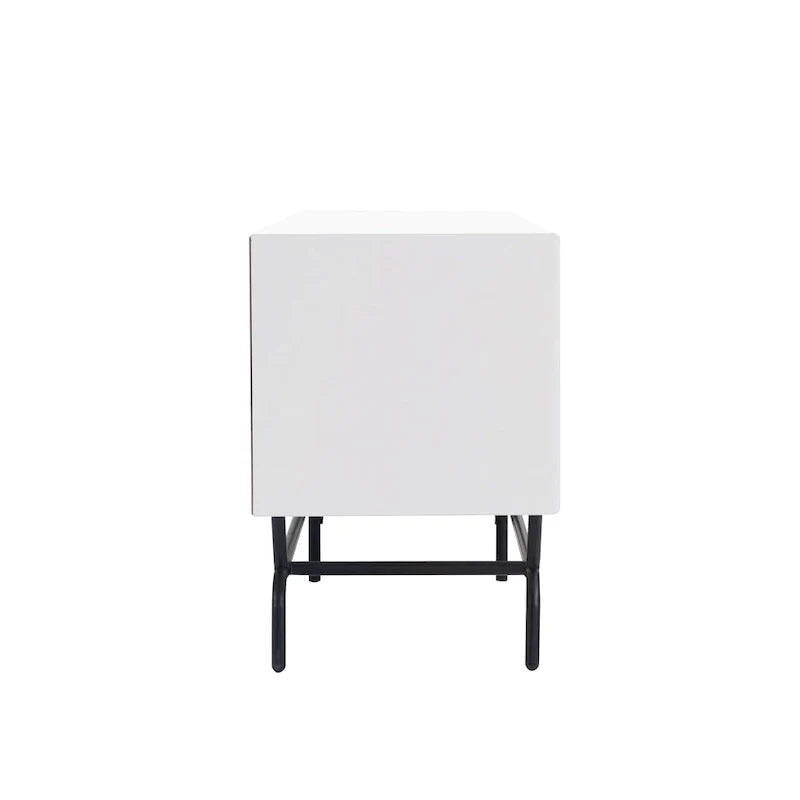 Denhour DH BASIC 60-Inch Modern Media Cabinet TV Stand with 3 Drawers and Cable Management Hole 33
