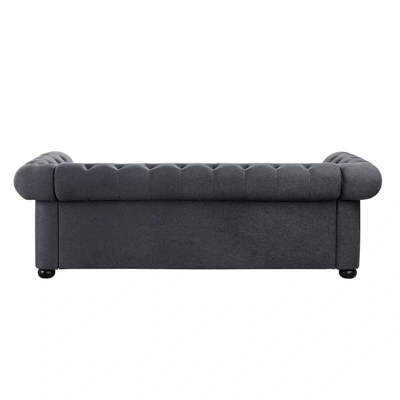 Corvus Aleksis Tufted Chesterfield 3-Seat Sofa with Elegant Rolled Arms 9