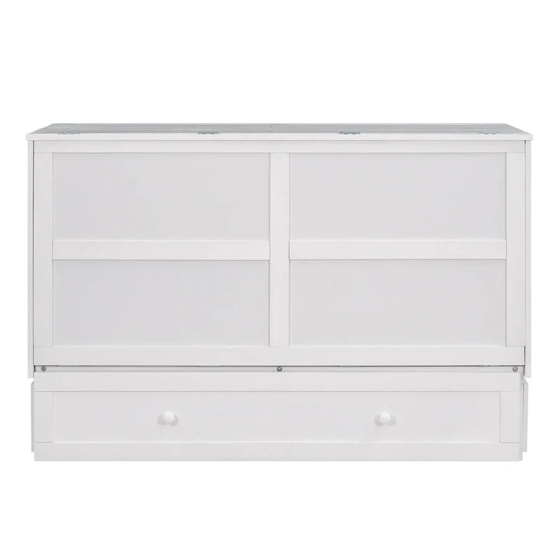 Murphy Platform Bed with Storage Drawer Shelves and Foldable Design 6