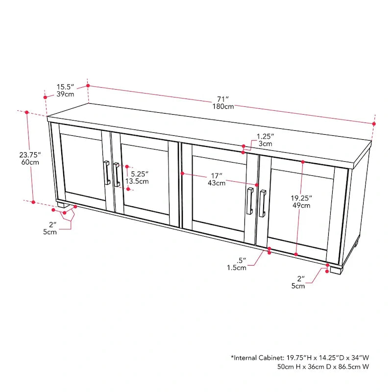 71-Inch TV Stand with Storage Cabinets for TVs up to 85 Inches 4