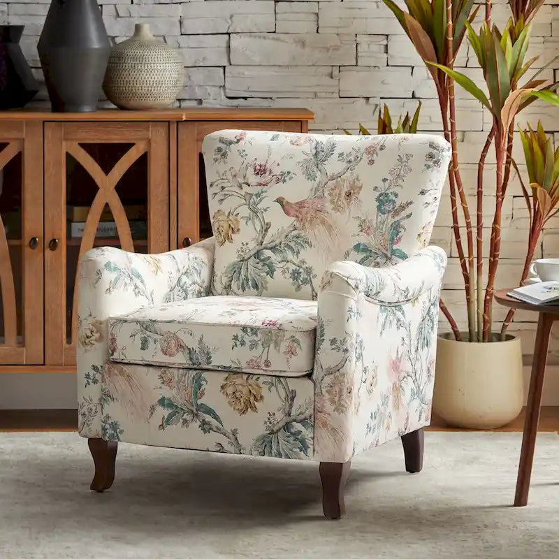 HULALA HOME Samouel Contemporary Floral Wingback Armchair 40