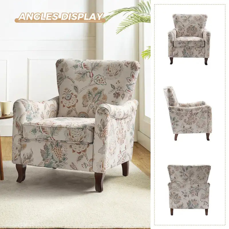HULALA HOME Samouel Contemporary Floral Wingback Armchair 3