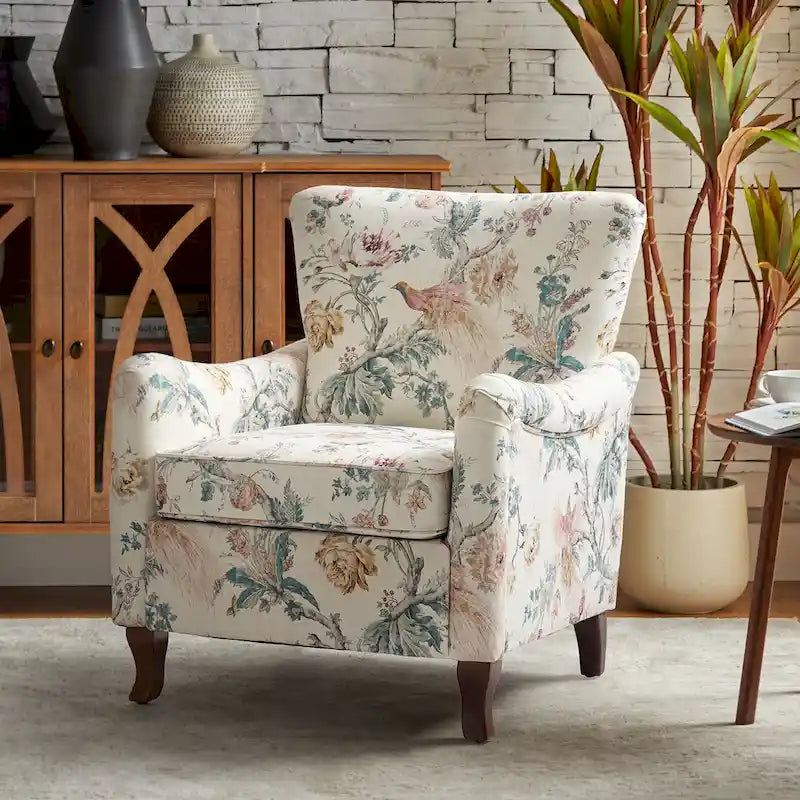HULALA HOME Samouel Contemporary Floral Wingback Armchair 8