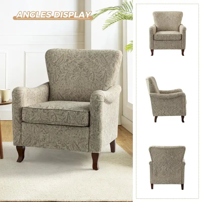 HULALA HOME Samouel Contemporary Floral Wingback Armchair 18