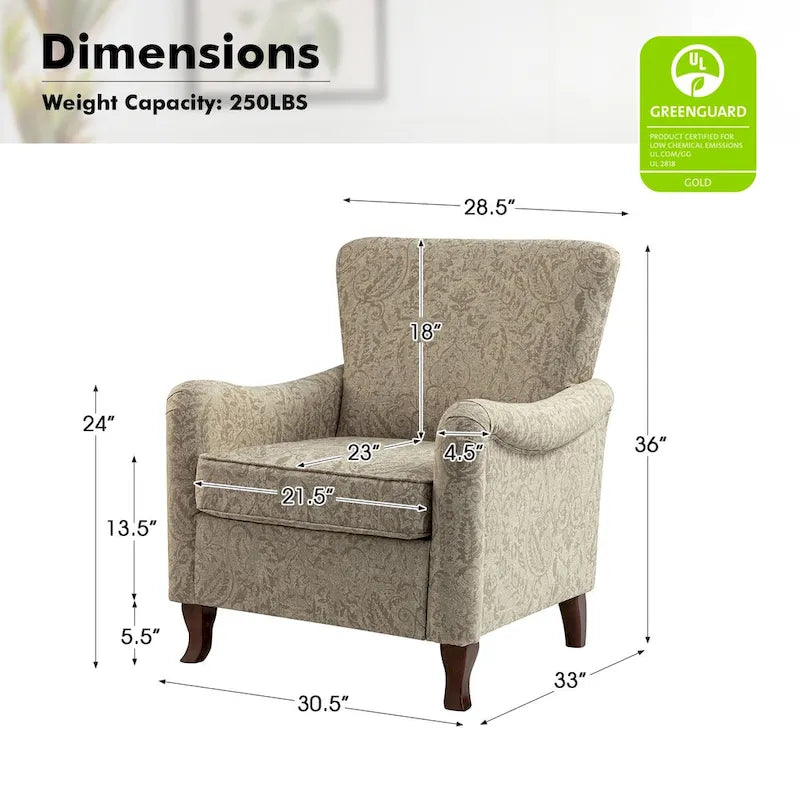 HULALA HOME Samouel Contemporary Floral Wingback Armchair 19