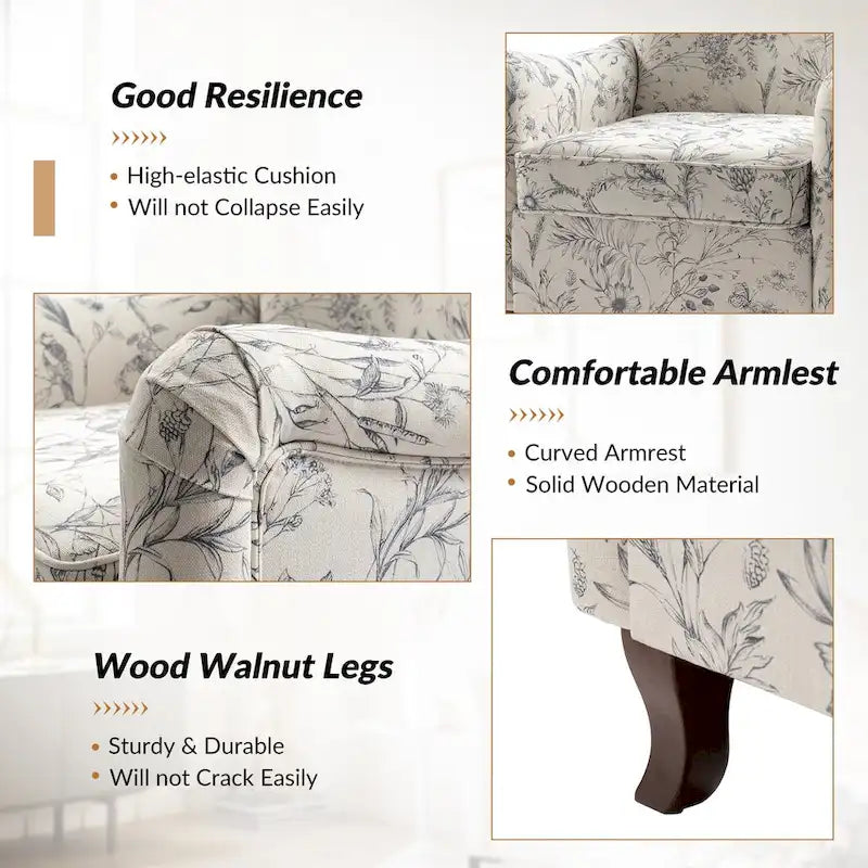 HULALA HOME Samouel Contemporary Floral Wingback Armchair 28