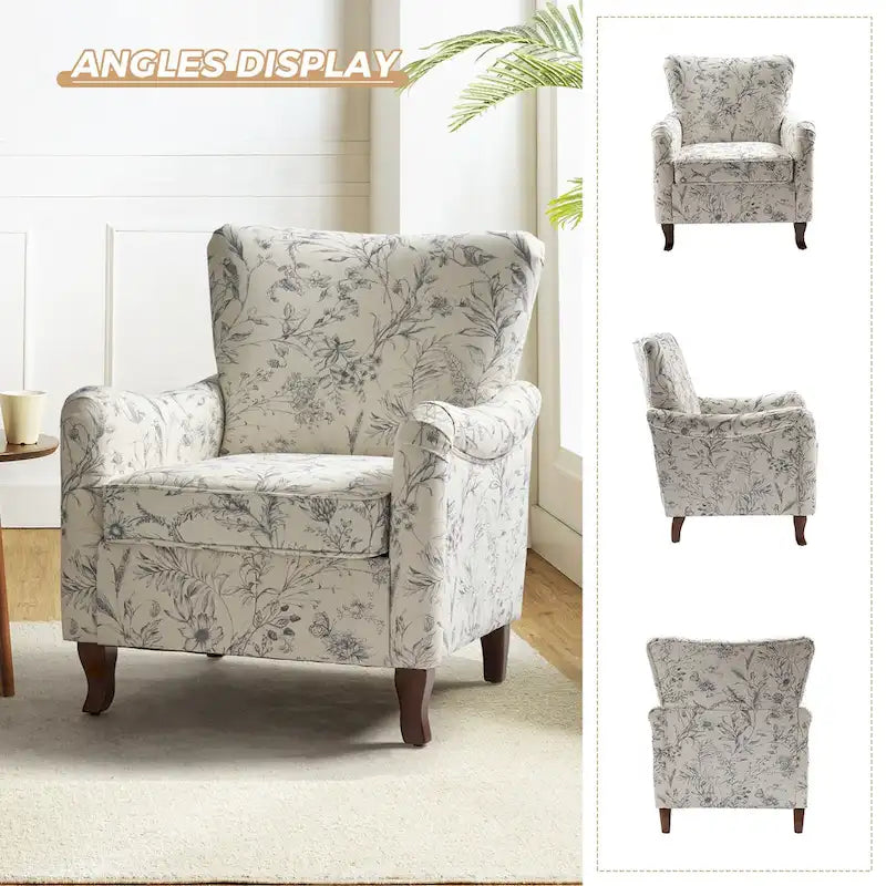HULALA HOME Samouel Contemporary Floral Wingback Armchair 29