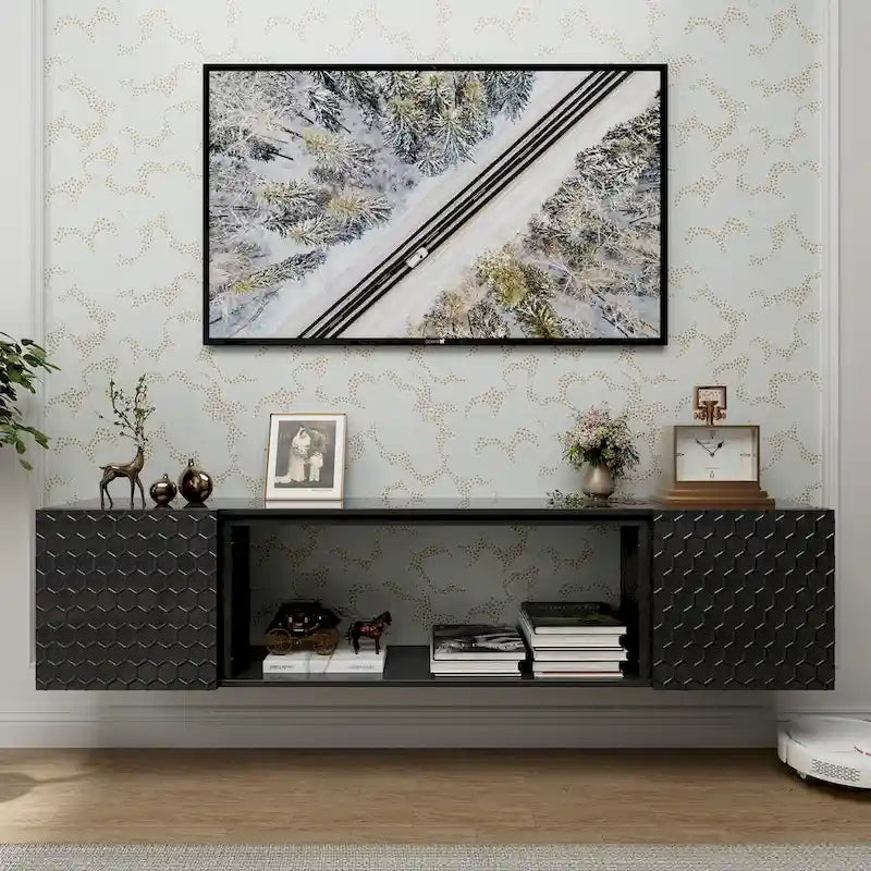 67-Inch Wall-Mounted Floating TV Stand for TVs Up to 80 Inches 1