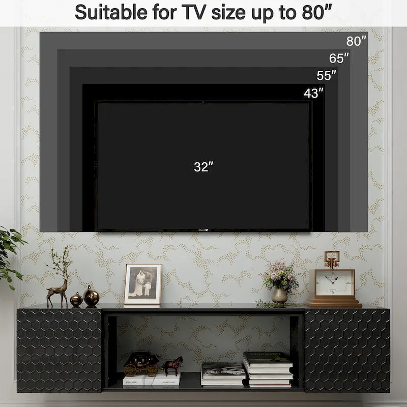 67-Inch Wall-Mounted Floating TV Stand for TVs Up to 80 Inches 4