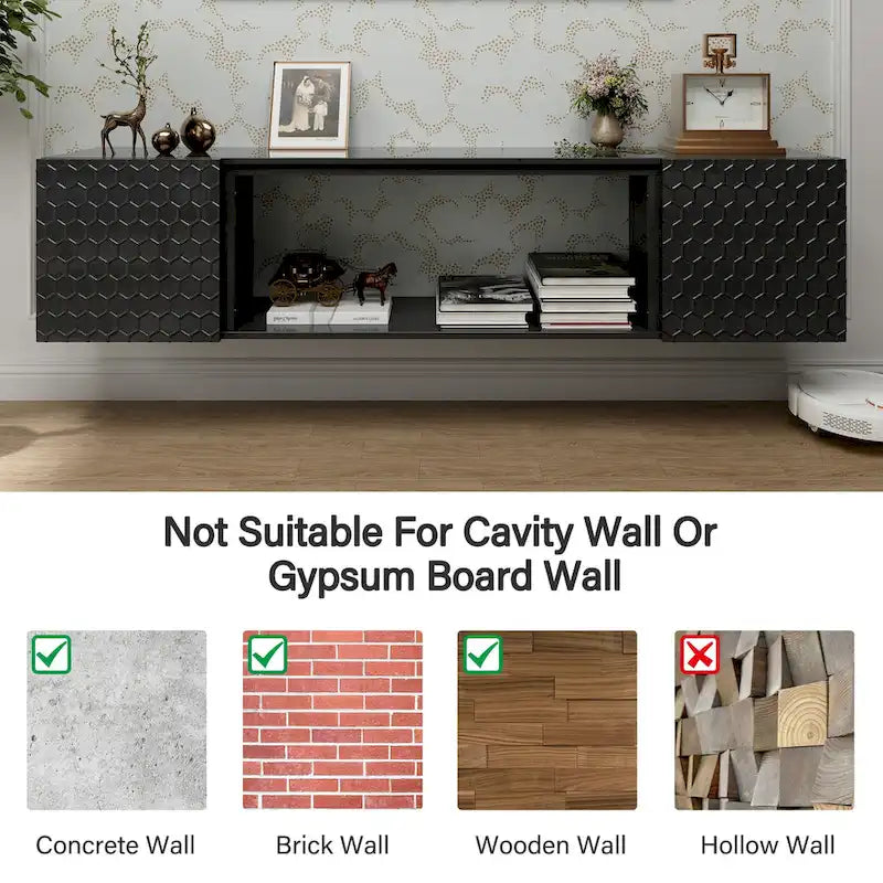 67-Inch Wall-Mounted Floating TV Stand for TVs Up to 80 Inches 5