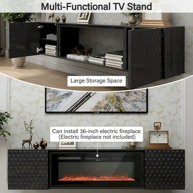 67-Inch Wall-Mounted Floating TV Stand for TVs Up to 80 Inches 6