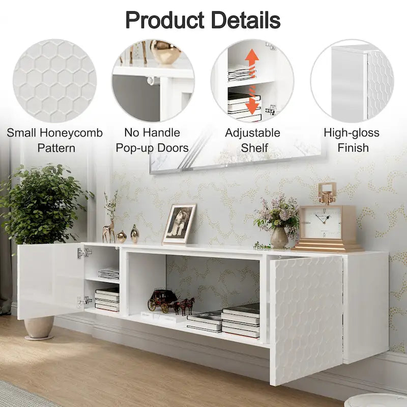 67-Inch Wall-Mounted Floating TV Stand for TVs Up to 80 Inches 11