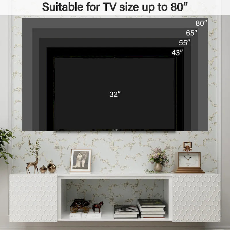 67-Inch Wall-Mounted Floating TV Stand for TVs Up to 80 Inches 12
