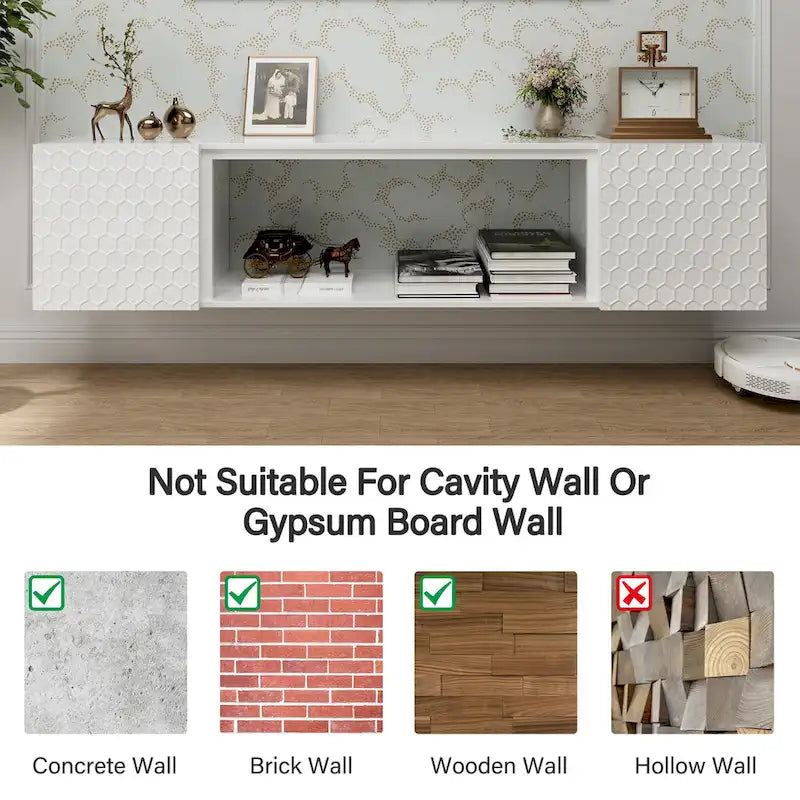 67-Inch Wall-Mounted Floating TV Stand for TVs Up to 80 Inches 13