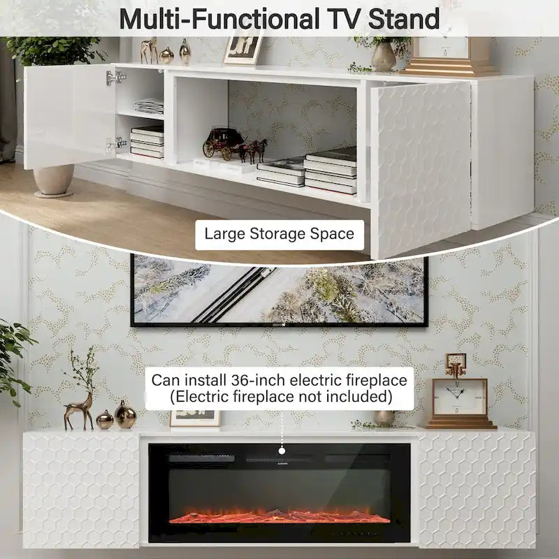 67-Inch Wall-Mounted Floating TV Stand for TVs Up to 80 Inches 14