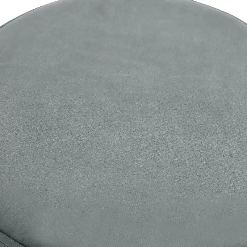 Adeco Modern Velvet Round Ottoman Footrest Stool with Padded Seat 28