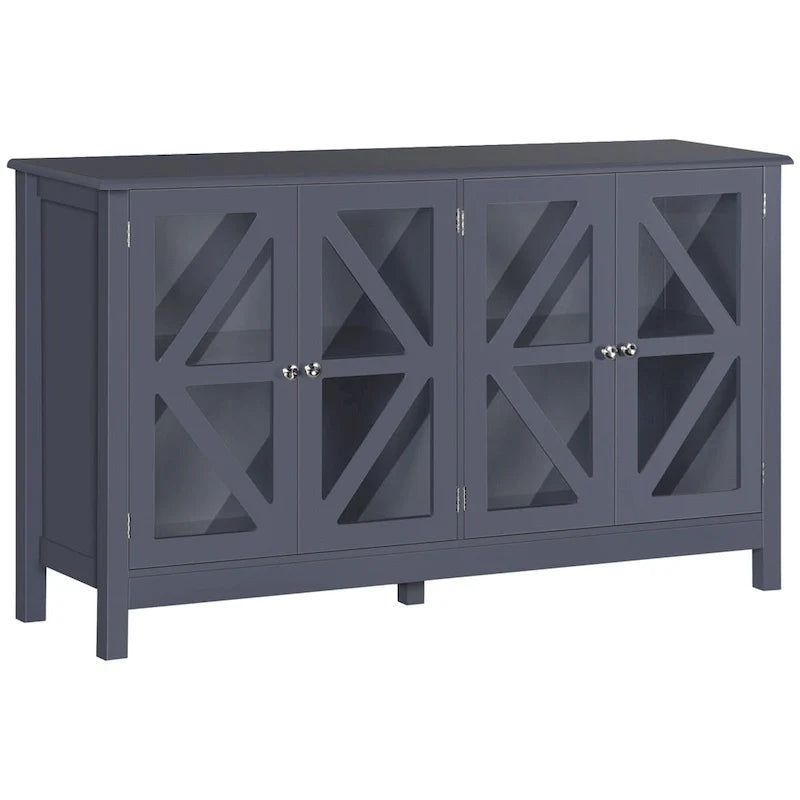 HOMCOM Kitchen Sideboard Buffet Cabinet with Adjustable Shelves for Versatile Storage 2