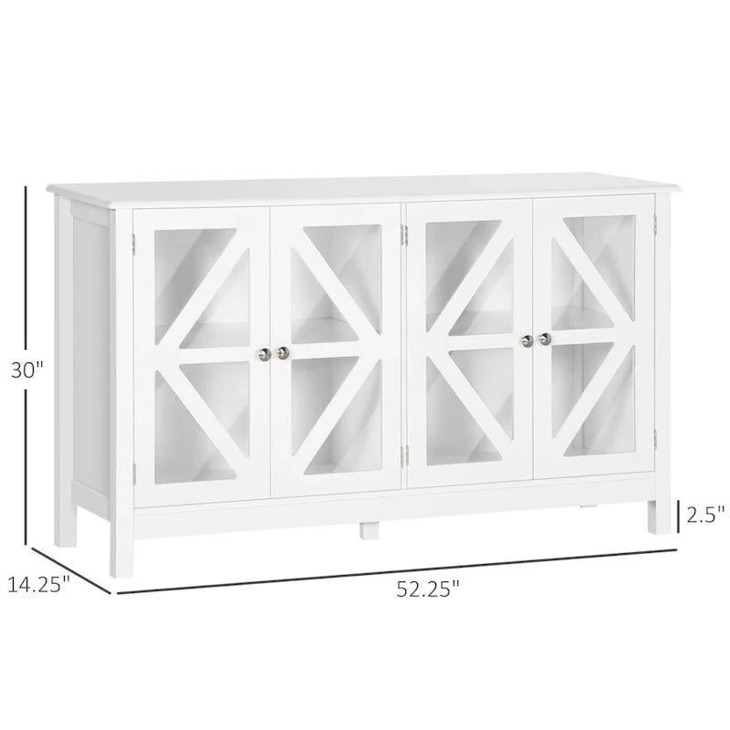 HOMCOM Kitchen Sideboard Buffet Cabinet with Adjustable Shelves for Versatile Storage 12