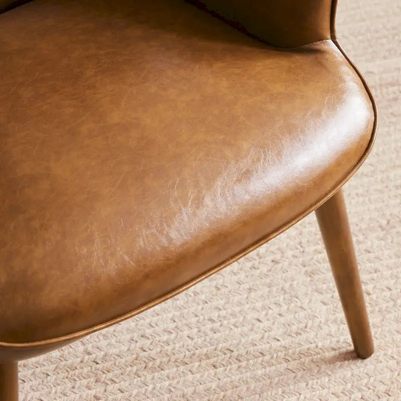 Set of 2 High-Back Tufted Accent Chairs in Cream, Brown, and Taupe 31