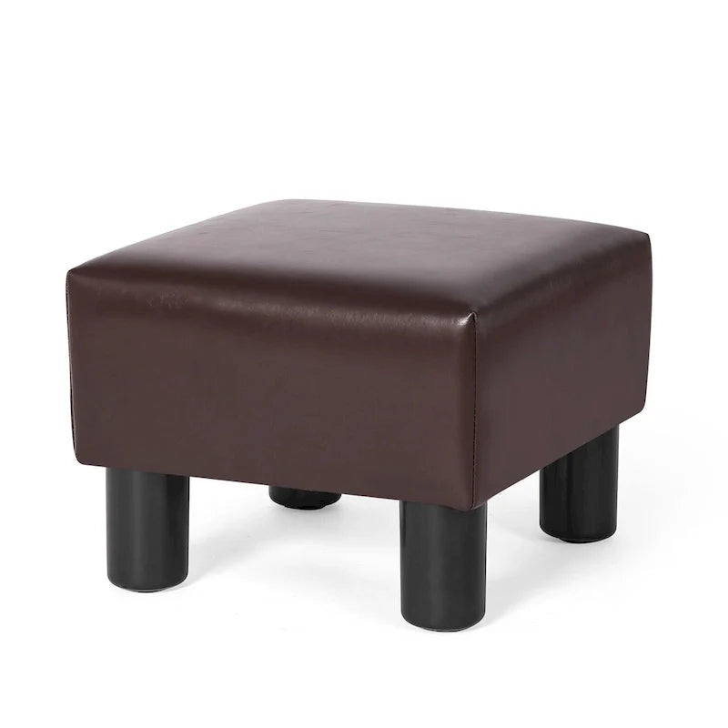 Adeco Faux Leather Footrest Ottoman with Plush Upholstery 10