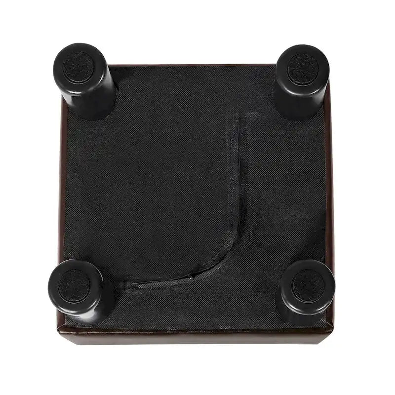 Square Footrest Stool with Upholstered Seat and Wooden Legs 11