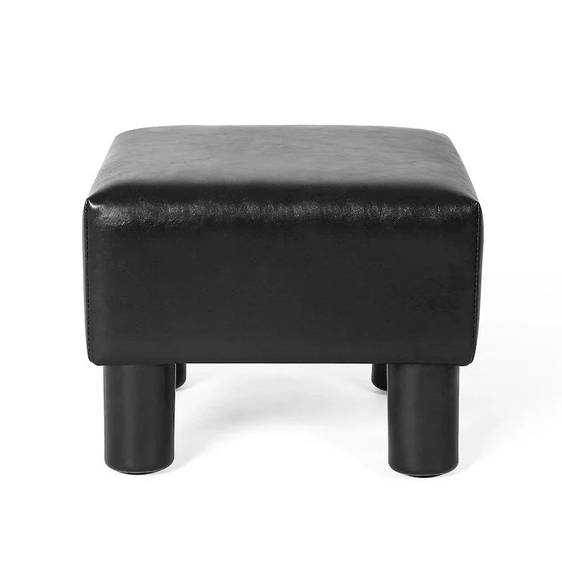Adeco Faux Leather Footrest Ottoman with Plush Upholstery 16