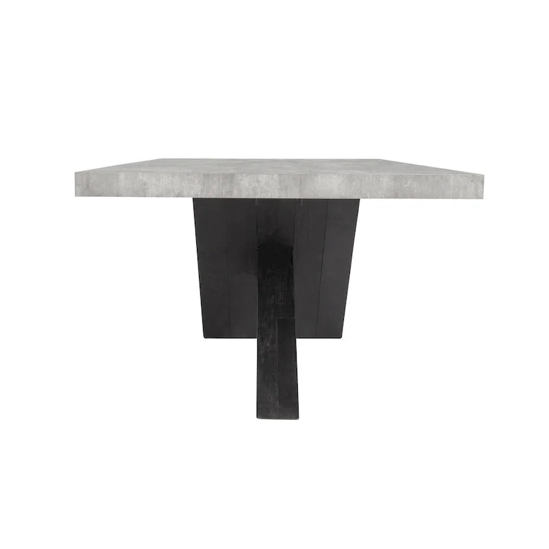 Modern Dining Table with Concrete Top and X Shape Base 12