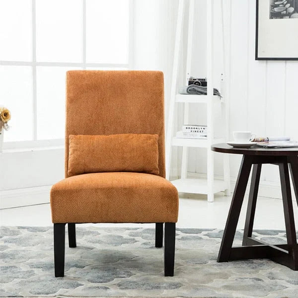 Porch & Den Vista Armless Chenille Accent Chair with Kidney Pillow 38