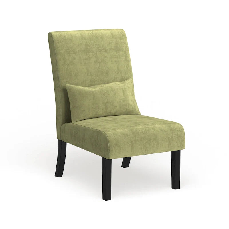 Porch & Den Vista Armless Chenille Accent Chair with Kidney Pillow 4