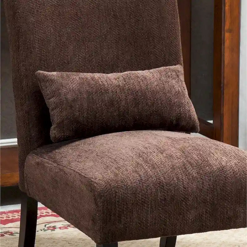 Porch & Den Vista Armless Chenille Accent Chair with Kidney Pillow 8