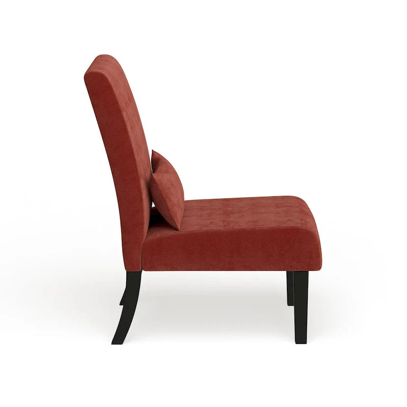 Porch & Den Vista Armless Chenille Accent Chair with Kidney Pillow 21